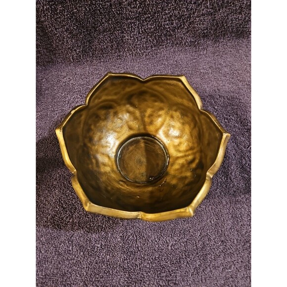 Napcoware Japan Golden Ceramic Blessing Bowl Bedside Trinket Bowl Planter C-9180 - Picture 2 of 13